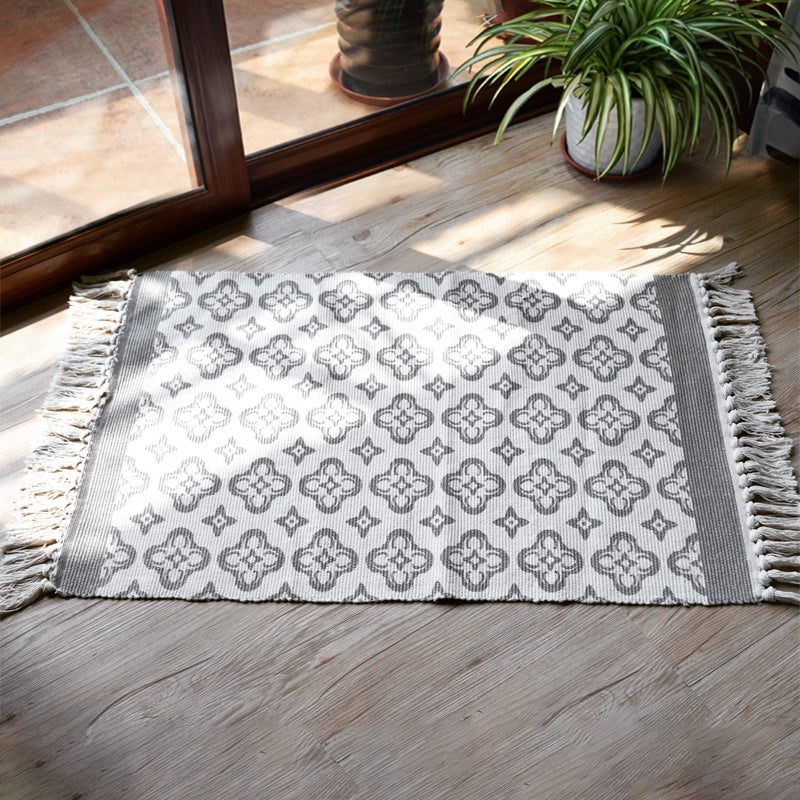 Frendorf | Boho Geometrisch Innen Teppich Multi Farbe Baumwolle Teppich Maschinenwaschbar Bereich Teppich für Wohnzimmer