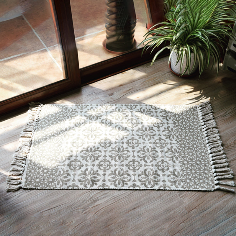 Frendorf | Boho Geometrisch Innen Teppich Multi Farbe Baumwolle Teppich Maschinenwaschbar Bereich Teppich für Wohnzimmer