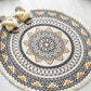 Frendorf | Boho-Chic Schlafzimmerteppich Mehrfarbiger Mandala-Teppich Aus Baumwolle Waschbarer Bereichsteppich