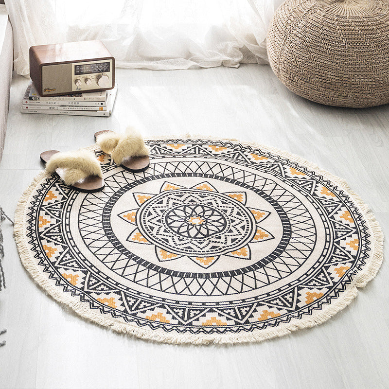 Frendorf | Boho-Chic slaapkamer tapijt Multicolor Mandala tapijt katoen wasbaar tapijt