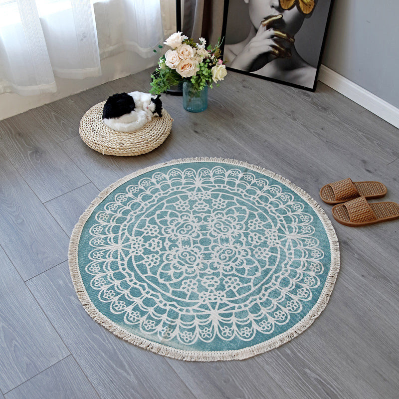 Frendorf | Boho-Chic slaapkamer tapijt Multicolor Mandala tapijt katoen wasbaar tapijt