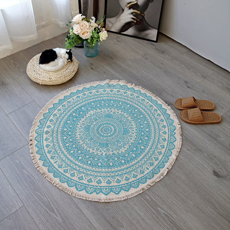 Frendorf | Boho-Chic slaapkamer tapijt Multicolor Mandala tapijt katoen wasbaar tapijt