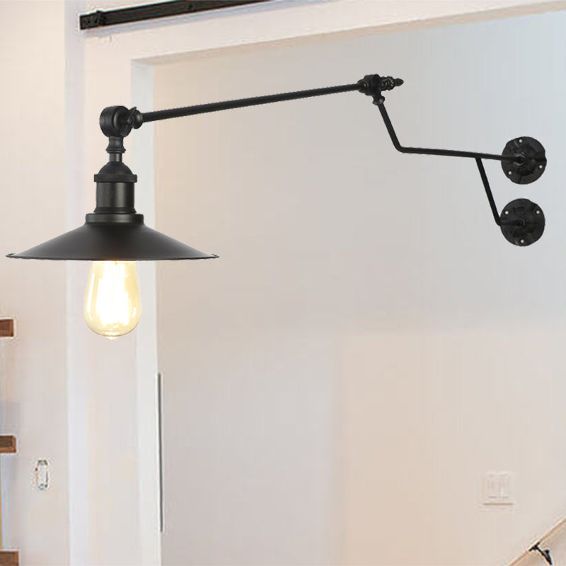 Frendorf | Metalen Zwart/Rood/Wit Wandlamp Kegelshade 1-Lichts Industrieel Muurverlichting voor Woonkamer