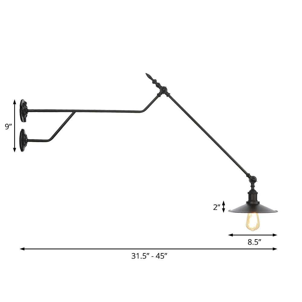 Frendorf | Metalen Zwart/Rood/Wit Wandlamp Kegelshade 1-Lichts Industrieel Muurverlichting voor Woonkamer