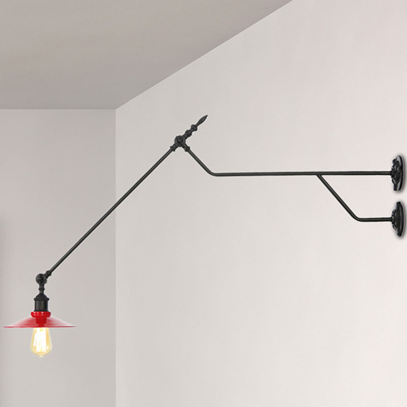Frendorf | Metalen Zwart/Rood/Wit Wandlamp Kegelshade 1-Lichts Industrieel Muurverlichting voor Woonkamer
