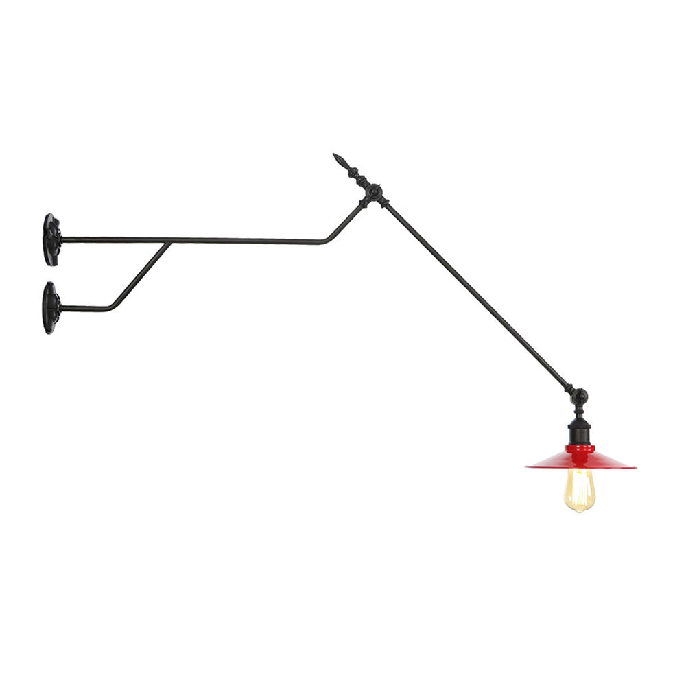 Frendorf | Metalen Zwart/Rood/Wit Wandlamp Kegelshade 1-Lichts Industrieel Muurverlichting voor Woonkamer