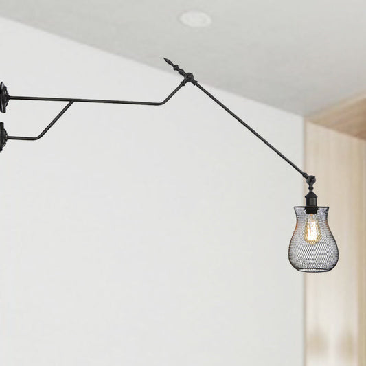 Frendorf | 1 Lichtmetalen Wandlamp Industrieel Zwart Cilinder/Fles Schaduw Binnen Wandlamp Lichtarmatuur