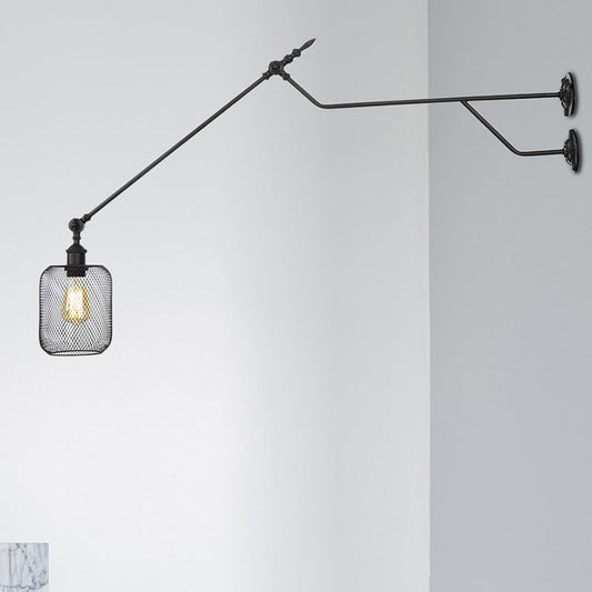 Frendorf | 1 Lichtmetalen Wandlamp Industrieel Zwart Cilinder/Fles Schaduw Binnen Wandlamp Lichtarmatuur