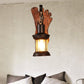 Frendorf | Kerosene Eetkamer Wandlamp Kusthelder Glas 1 Licht Zwarte Wandlamp Lichtarmatuur met Houten Voet/Axe Achterplaat
