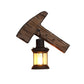 Frendorf | Kerosene Eetkamer Wandlamp Kusthelder Glas 1 Licht Zwarte Wandlamp Lichtarmatuur met Houten Voet/Axe Achterplaat