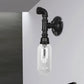 Frendorf | Schwarze Kapsel Schatten Wandleuchte Industrie klares Glas 1 Licht Korridor Wandmontagebeleuchtung mit Rohrdesign