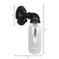 Frendorf | Schwarze Kapsel Schatten Wandleuchte Industrie klares Glas 1 Licht Korridor Wandmontagebeleuchtung mit Rohrdesign