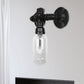 Frendorf | Schwarze Kapsel Schatten Wandleuchte Industrie klares Glas 1 Licht Korridor Wandmontagebeleuchtung mit Rohrdesign