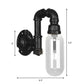 Frendorf | Industriële Capsule Schaduw Sconces Lichtarmatuur Enkele Gloeilamp Duidelijk Glas Wand Gemonteerde Pijp Licht in Zwart