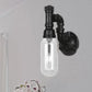 Frendorf | Industriële Capsule Schaduw Sconces Lichtarmatuur Enkele Gloeilamp Duidelijk Glas Wand Gemonteerde Pijp Licht in Zwart