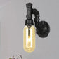 Frendorf | Capsule Amber Glas Wandlamp Industrial 1 Peertje Binnen Muur Gemonteerd Lamp in Zwart met Pijp Ontwerp