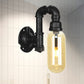 Frendorf | Capsule Amber Glas Wandlamp Industrial 1 Peertje Binnen Muur Gemonteerd Lamp in Zwart met Pijp Ontwerp