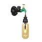 Frendorf | Capsule Amber Glas Wandlamp Industrial 1 Peertje Binnen Muur Gemonteerd Lamp in Zwart met Pijp Ontwerp
