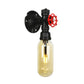 Frendorf | Capsule Amber Glas Wandlamp Industrial 1 Peertje Binnen Muur Gemonteerd Lamp in Zwart met Pijp Ontwerp