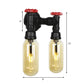 Frendorf | Capsule Woonkamer Wandlamp Industrie Amber Glas 2/4 Licht Zwarte Wandlamp met Pijp Ontwerp