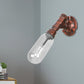 Frendorf | 1 Lamp Wandlamp Capsule Helder Glas Loft Eetkamer Wandverlichting Armatuur in Verweerd Koper met Pijpontwerp