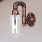 Frendorf | 1 Leuchte Klar Glas Wandbeleuchtung Industriell Wetterkupfer Oval Schlafzimmer Wandleuchte mit Rohrdesign