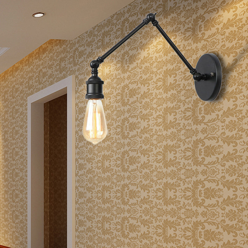 Frendorf | Industriële Open Bol Sconces Verlichting met Swingarm 1 Licht Metalen Wandlamp in Messing/Zwart voor Woonkamer