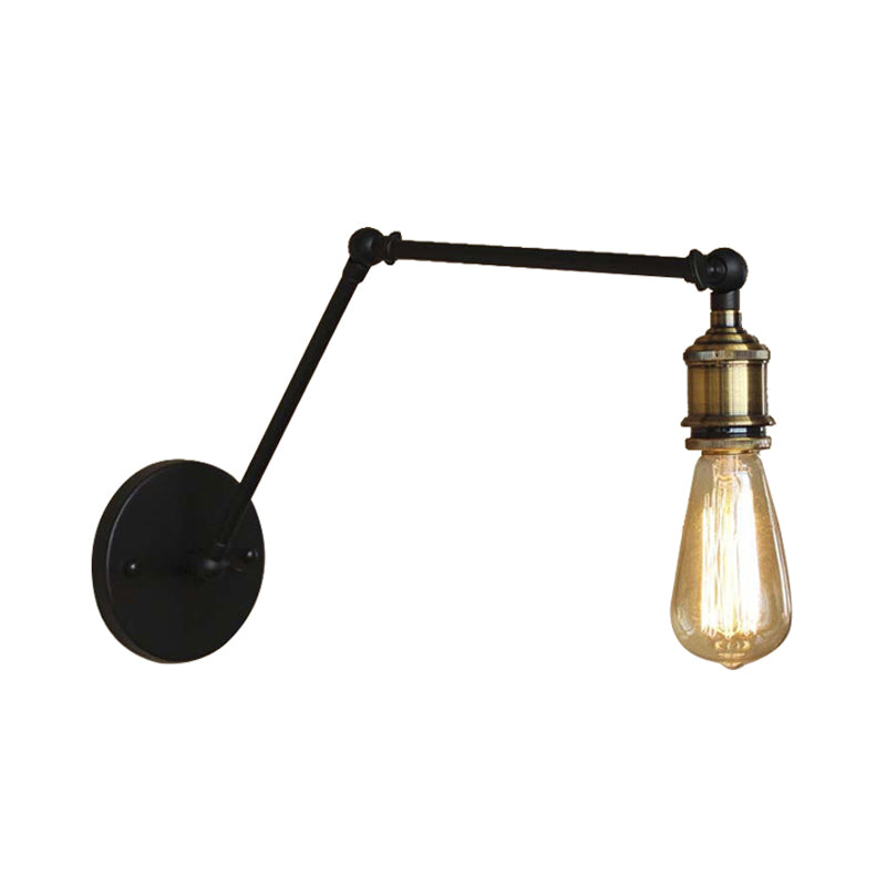 Frendorf | Industriële Open Bol Sconces Verlichting met Swingarm 1 Licht Metalen Wandlamp in Messing/Zwart voor Woonkamer