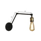 Frendorf | Industriële Open Bol Sconces Verlichting met Swingarm 1 Licht Metalen Wandlamp in Messing/Zwart voor Woonkamer