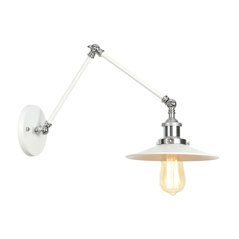 Frendorf | 1 Licht Wandlamp Verlichting Industrieel Conus/Schaal/Golvend Metaal Wandlamp Verlichting in Wit met Verstelbare Arm