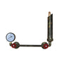Frendorf | Gegoten IJzeren Buis Wandlamp met Ventiel en Manometer Vintage 1 Licht Woonkamer Wandlamp in Verouderd Messing/Zwart