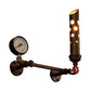 Frendorf | Gegoten IJzeren Buis Wandlamp met Ventiel en Manometer Vintage 1 Licht Woonkamer Wandlamp in Verouderd Messing/Zwart