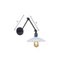 Frendorf | Schwarz/Weiß Wellenförmige Wandlampe mit Schwenkarm Vintage Stilvolles Metall 1 Glühbirne Wohnzimmer Wandleuchte Beleuchtung