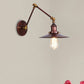 Frendorf | Metall Schwarz/Rost Wandmontage Licht Flachschirm 1 Glühbirne Industrie Stil Wandleuchte mit Schwenkarm