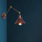 Frendorf | Conic Study Room Wandlamp Industrieel Metaal 1 Peervorm Zwart/Brass Wandlamp met Swingarm