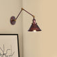 Frendorf | Conic Study Room Wandlamp Industrieel Metaal 1 Peervorm Zwart/Brass Wandlamp met Swingarm