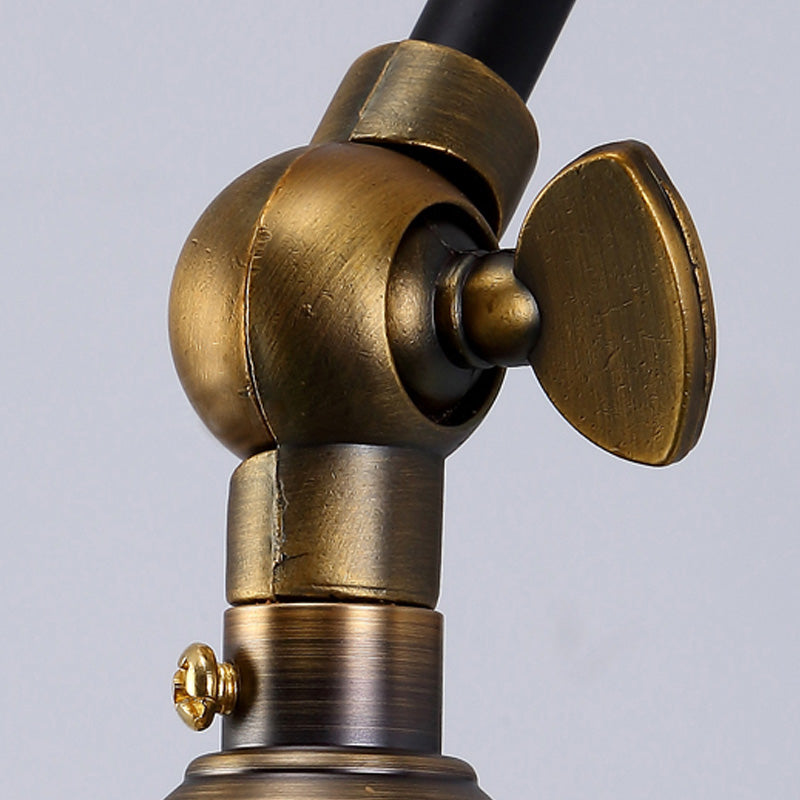 Frendorf | Conic Study Room Wandlamp Industrieel Metaal 1 Peervorm Zwart/Brass Wandlamp met Swingarm