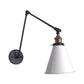Frendorf | Tapered Schlafzimmer Wandmontage Licht Loft Stil Metallisch 1 Kopf Schwarz/Weiß Verstellbare Wandleuchtenarmatur