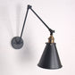 Frendorf | Tapered Schlafzimmer Wandmontage Licht Loft Stil Metallisch 1 Kopf Schwarz/Weiß Verstellbare Wandleuchtenarmatur