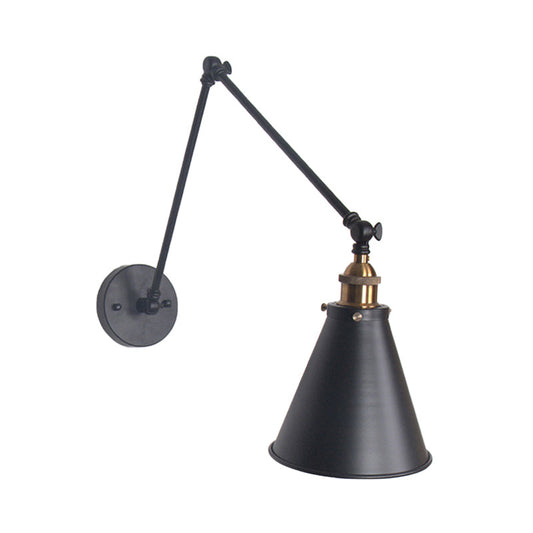 Frendorf | Tapered Schlafzimmer Wandmontage Licht Loft Stil Metallisch 1 Kopf Schwarz/Weiß Verstellbare Wandleuchtenarmatur