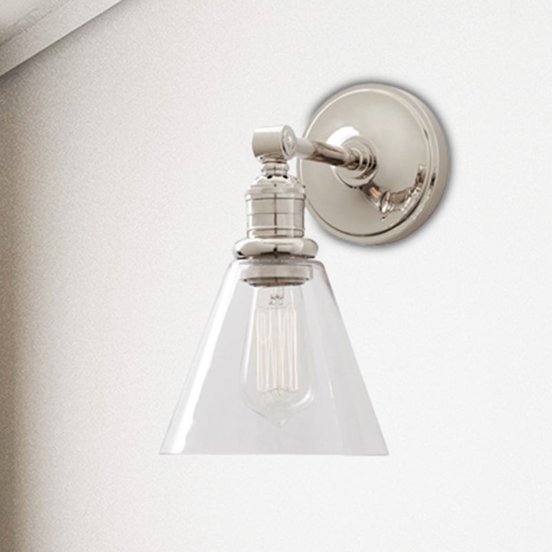 Frendorf | Metaal Zwart/Chroom Wandlamp Globe/Conus 1-Licht Industriële Muurverlichting voor Slaapkamer