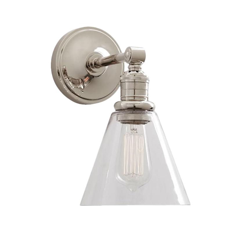 Frendorf | Metaal Zwart/Chroom Wandlamp Globe/Conus 1-Licht Industriële Muurverlichting voor Slaapkamer