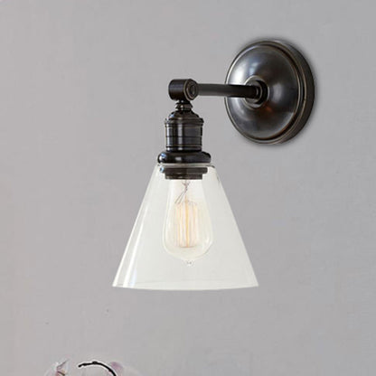Frendorf | Metaal Zwart/Chroom Wandlamp Globe/Conus 1-Licht Industriële Muurverlichting voor Slaapkamer
