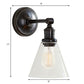Frendorf | Metaal Zwart/Chroom Wandlamp Globe/Conus 1-Licht Industriële Muurverlichting voor Slaapkamer