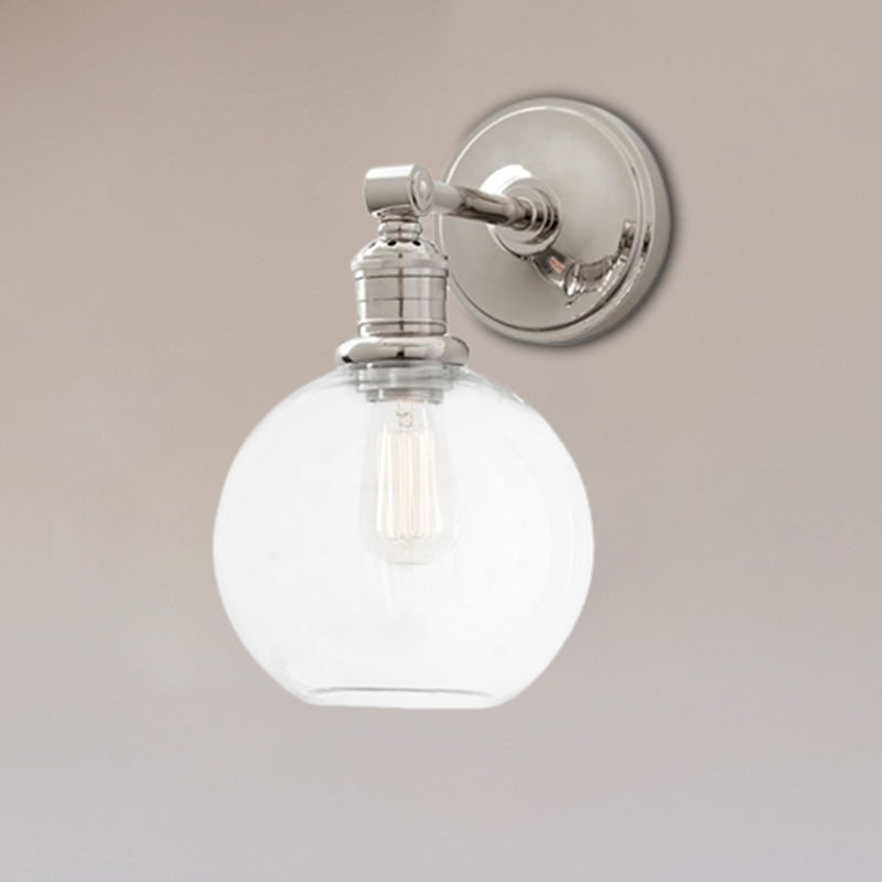 Frendorf | Metaal Zwart/Chroom Wandlamp Globe/Conus 1-Licht Industriële Muurverlichting voor Slaapkamer
