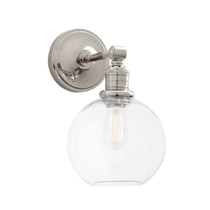 Frendorf | Metaal Zwart/Chroom Wandlamp Globe/Conus 1-Licht Industriële Muurverlichting voor Slaapkamer