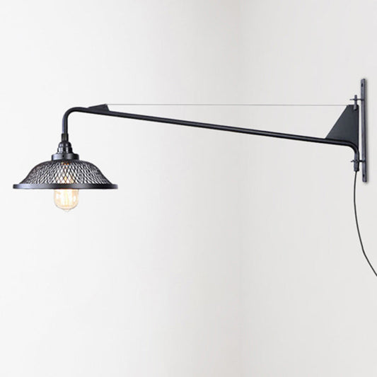 Frendorf | 2 Licht Metall Gitter Wandbeleuchtung Industriell Schwarze Kuppel Wohnraum Wandleuchte Leuchte