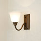 Frendorf | 1-Licht Crème Glas Wandlamp Traditionele Bruin Uitlopende Vorm Bedlamp Wandlicht Armatuur