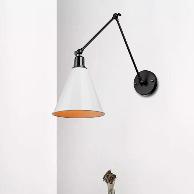 Frendorf | Cone Eettafel Wandlamp Antiek Stijlvol Smeedijzer 1 Hoofd Zwart/Wit Wandmontage Licht