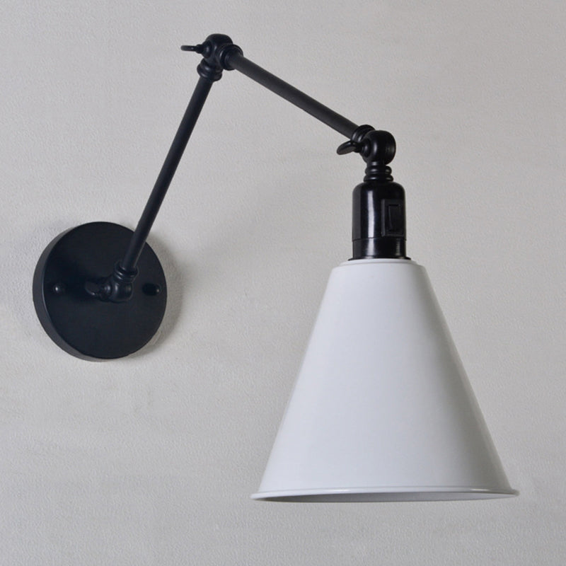 Frendorf | Cone Eettafel Wandlamp Antiek Stijlvol Smeedijzer 1 Hoofd Zwart/Wit Wandmontage Licht